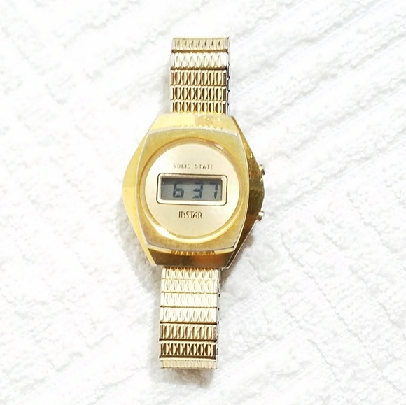 solid gold digital watch